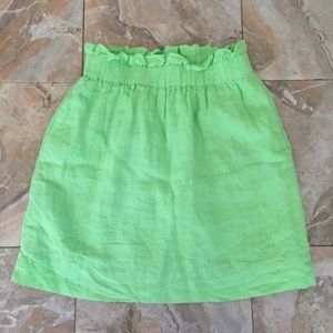 J. Crew Green Cinched Paperbag Skirt​​​